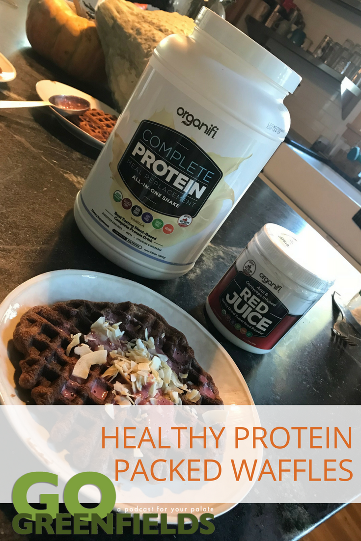 Healthy Protein Packed Vanilla Organifi Waffles @GoGreenfields