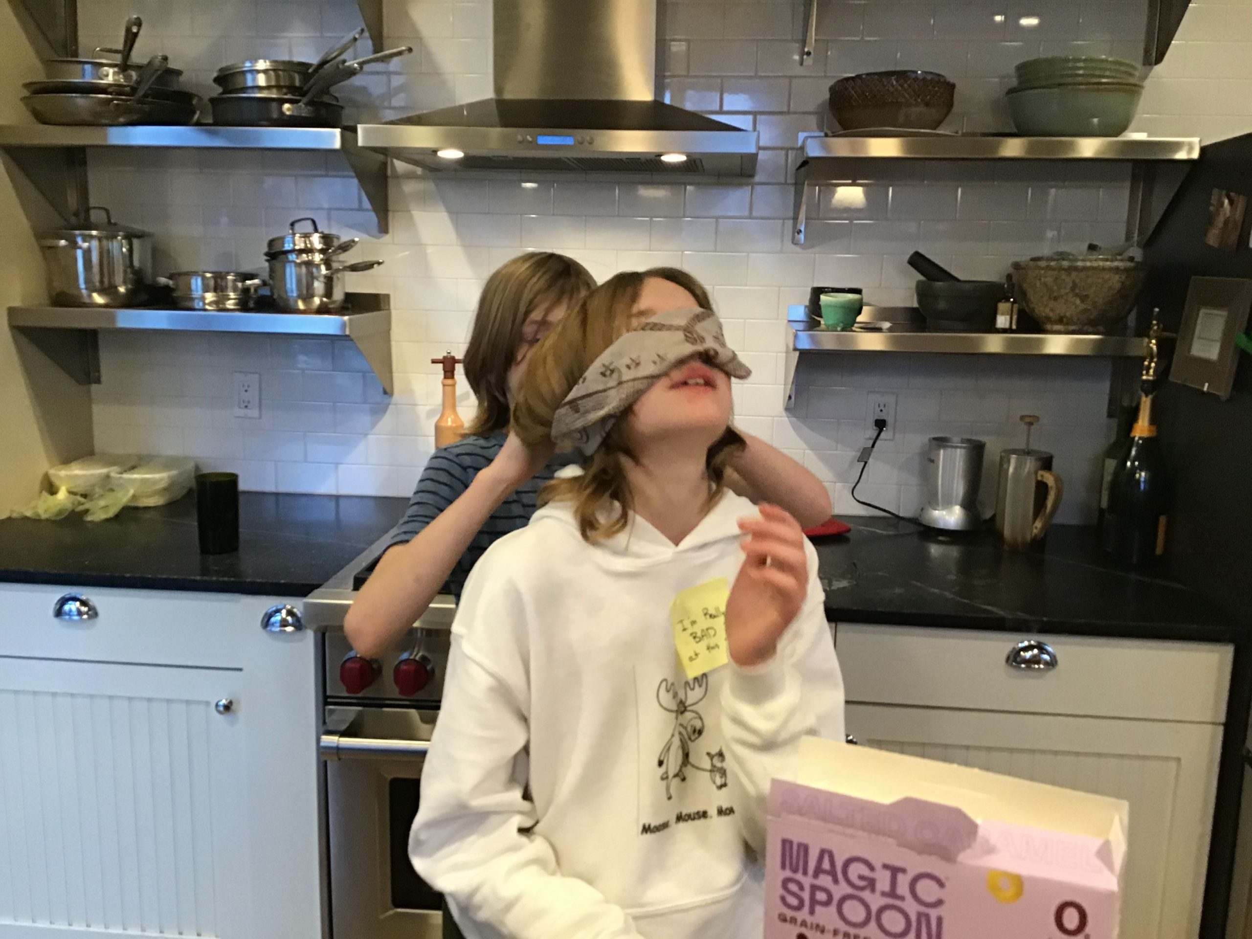 blindfolding taste test