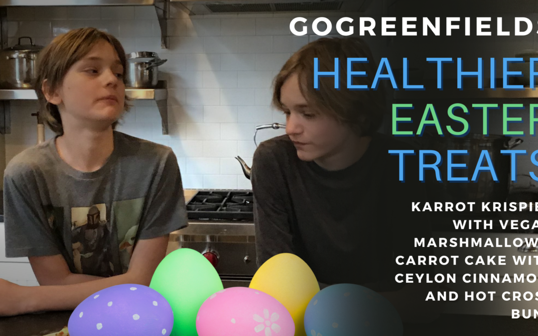 Easter 2021: Healthier Easter Treats Karrot Krispies with Vegan Marshmallows, Carrot Cake, and Hot Cross Buns